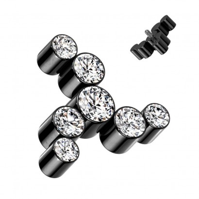 Náhradní ozdoba k dermálu TITAN, závit 1,6 mm (černá)