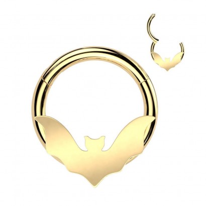 Piercing kruh segment s netopýrem (zlacený)
