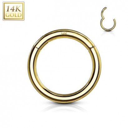 Zlatý piercing - segment kruh, Au 585/1000 (1,2 x 9 mm)