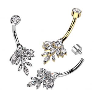 Luxusní titanový piercing do pupíku