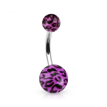 Piercing do pupíku - tygrovaný (fialová)