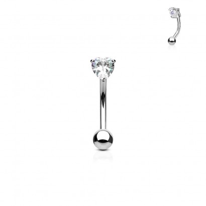 Piercing do obočí - zirkon (čirá)