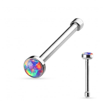 Piercing do nosu - opál (duhová)