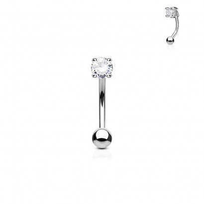 Piercing do obočí - zirkon (čirý)