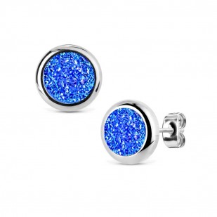 Ocelové náušnice DRUZY Royal Blue
