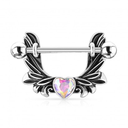 Piercing do bradavky s ozdobou (duhová)