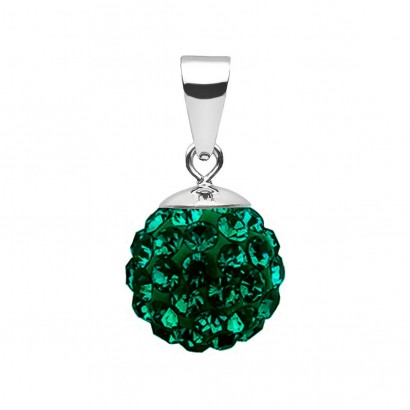 Stříbrný přívěsek s krystaly Crystals from Swarovski® Emerald