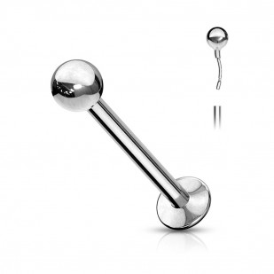 Piercing labreta PUSH IN, kulička