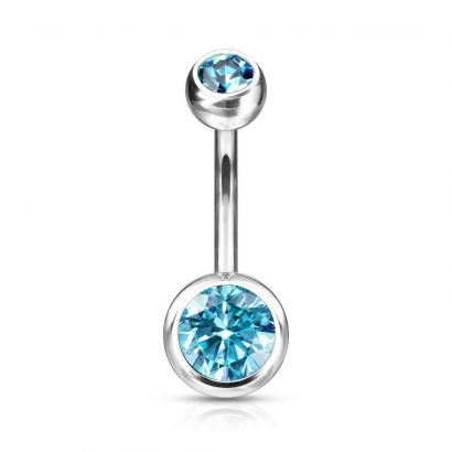 Piercing do pupíku - banánek TITAN (tyrkysová)