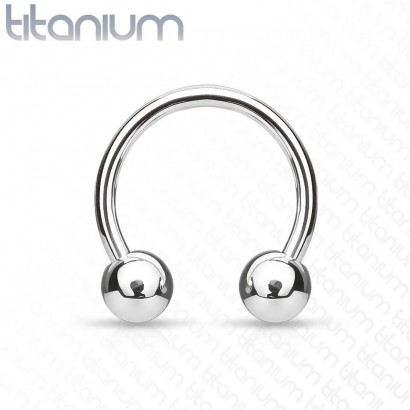 Piercing - podkova TITAN (1,6 x 14 mm, kuličky 5 mm)