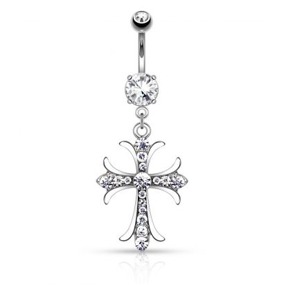 Piercing do pupíku kříž