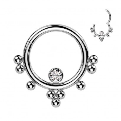 Piercing kroužek septum / helix / cartilage (ocelový 1,2 x 10 mm)