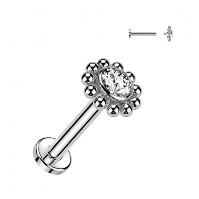Piercing do brady / ucha TITAN (čirá 1,2 x 8 mm)