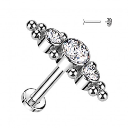 Piercing do brady / ucha TITAN (čirá 1,2 x 8 mm)