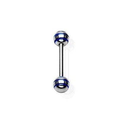 Piercing do jazyka - modré pruhy