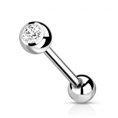 Cartilage piercing TITAN čirý 1,2 x 10 mm