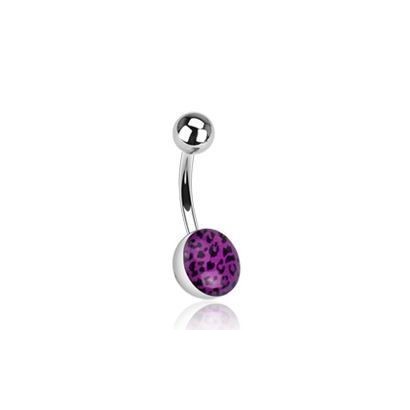 Piercing do pupíku - tygrovaný (fialová)