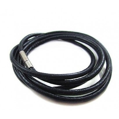 Kožená šňůrka na krk - bajonetový uzávěr, tl. 3 mm (45 cm)