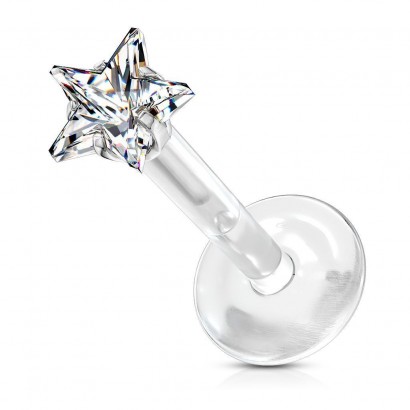 BioFlex piercing do brady hvězdička (1,2 x 6 mm)