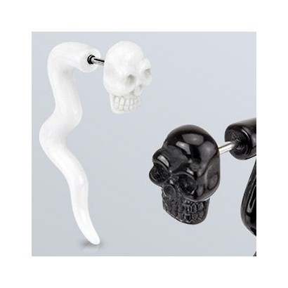 Falešný piercing do ucha - lebka