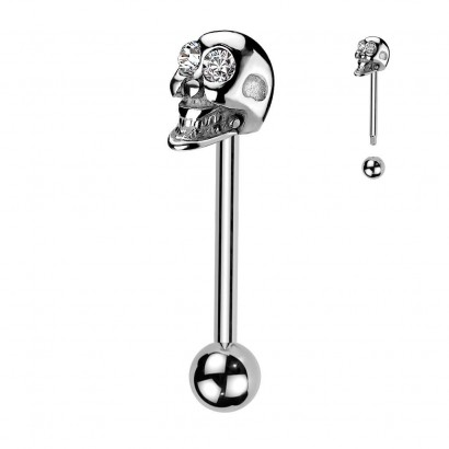 Piercing do jazyku - lebka (čirá)