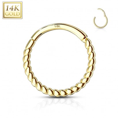 Zlatý piercing do nosu nebo ucha, 1,2 x 8 mm, Au 585/1000