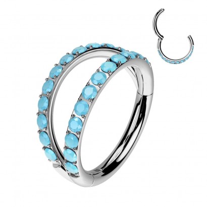 Dvojitý segment kruh - helix / cartilage / tragus piercing TITAN (1,2 x 10 mm)