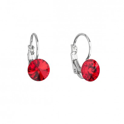 Náušnice bižuterie se Swarovski krystaly červené kulaté 51031.3