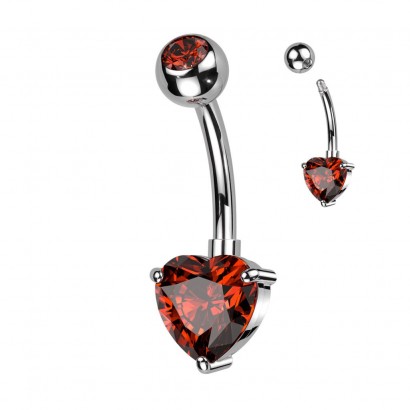 Piercing do pupíku se srdíčkem