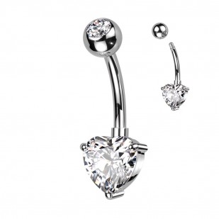 Piercing do pupíku se srdíčkem