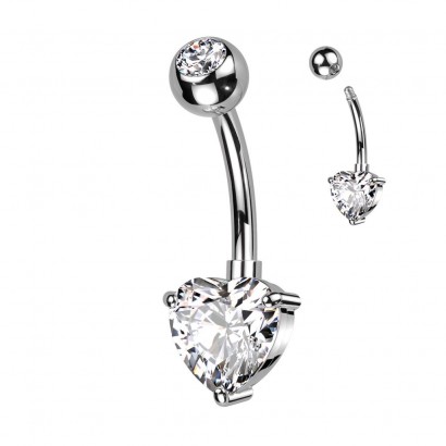 Piercing do pupíku se srdíčkem