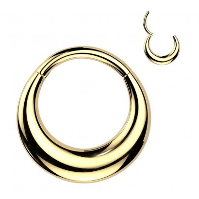 Zlacený segment kruh - helix / cartilage / tragus piercing (1,2 x 10 mm)
