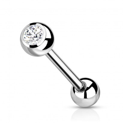 Piercing do jazyku TITAN čirý 1,6 x 16 mm