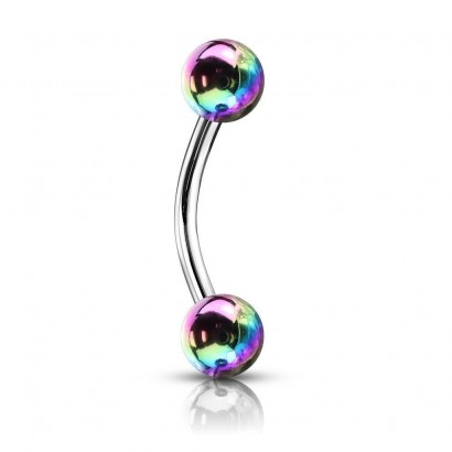 Piercing do obočí duhové kuličky (duhové)