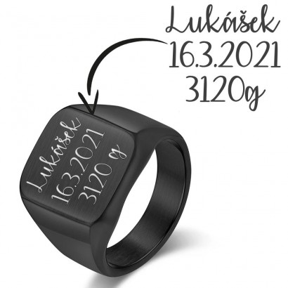 Personalizovaný ocelový prsten (58)