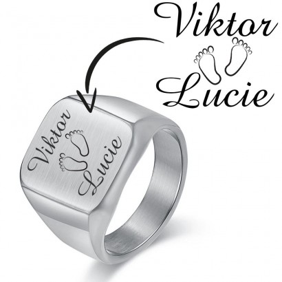 Personalizovaný ocelový prsten (59)