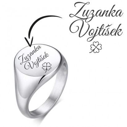 Personalizovaný ocelový prsten (52)