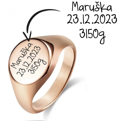 Personalizovaný ocelový prsten (60)