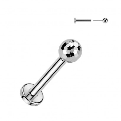 Piercing do brady - PUSH IN labreta TITAN (stříbrná)