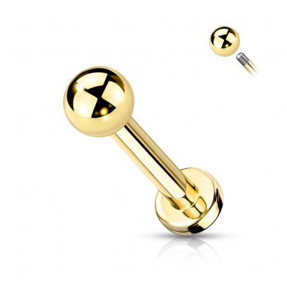 Zlacený piercing do brady TITAN (1,2 x 6 mm)