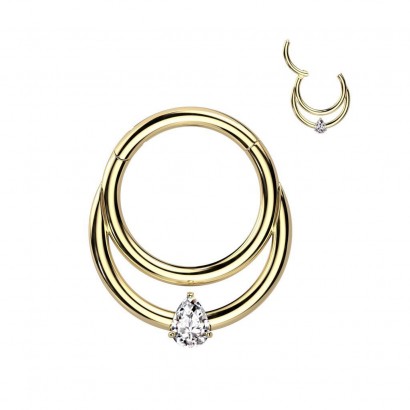 Zlacený piercing septum / helix / cartilage TITAN (1,2 x 10 mm)