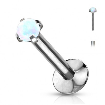 PUSH IN Labreta bílý opál (1,2 x 6 mm)