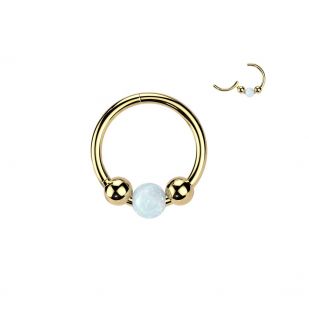 Piercing segment kruh s opálem TITAN