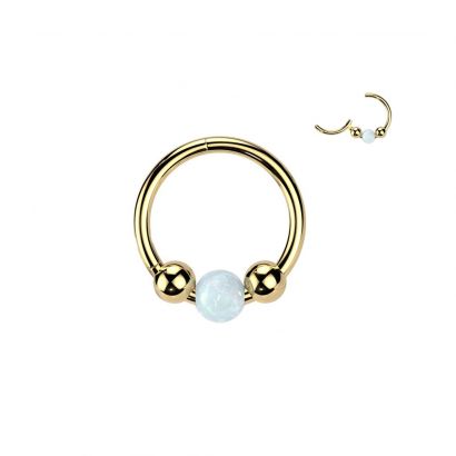 Piercing segment kruh s opálem TITAN