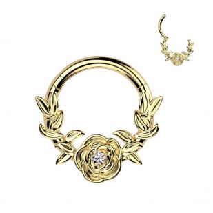Zlacený segment kruh - helix / cartilage / tragus piercing TITAN