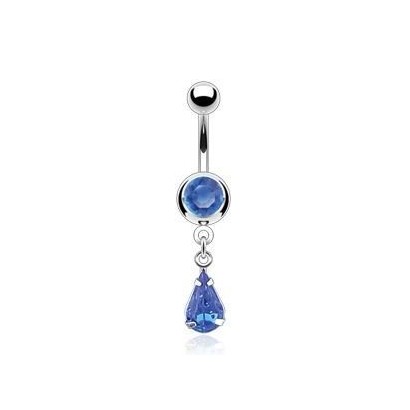 Piercing do pupíku kapka (tmavě modrá)