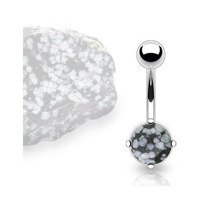 Piercing do pupíku - obsidián