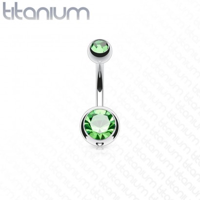 Piercing do pupíku - banánek TITAN (zelená)
