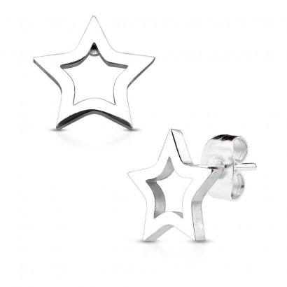 Ocelové náušnice - hvězdičky