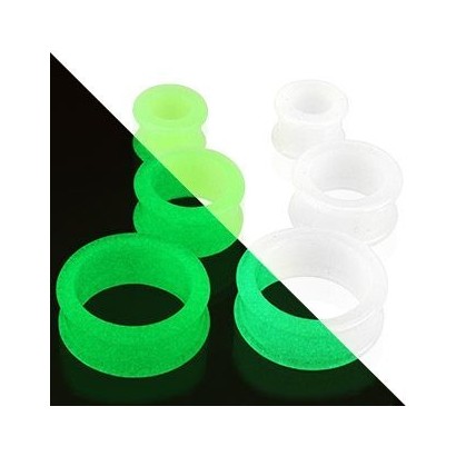 Tunel do ucha ze silikonu bílý svítící, průměr 10 mm